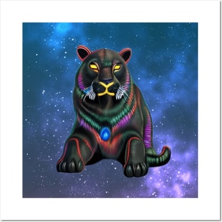 Black Neon Panther (Cosmic) Posters and Art